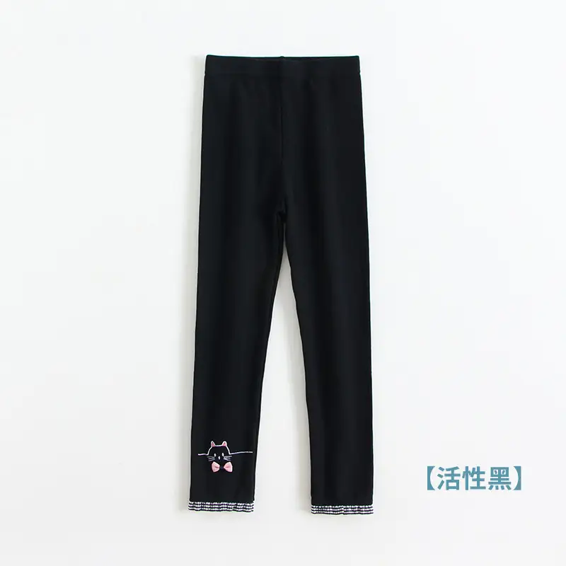 Girls Cotton Cartoon Embroidered Leggings Spring Autumn - Image 2