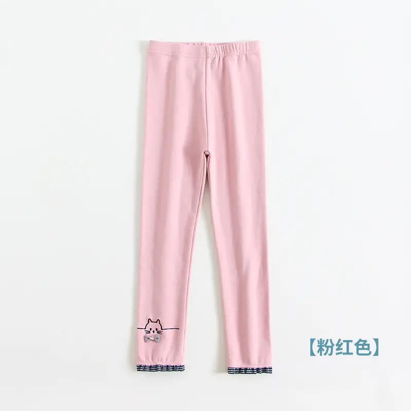 Girls Cotton Cartoon Embroidered Leggings Spring Autumn - Image 3