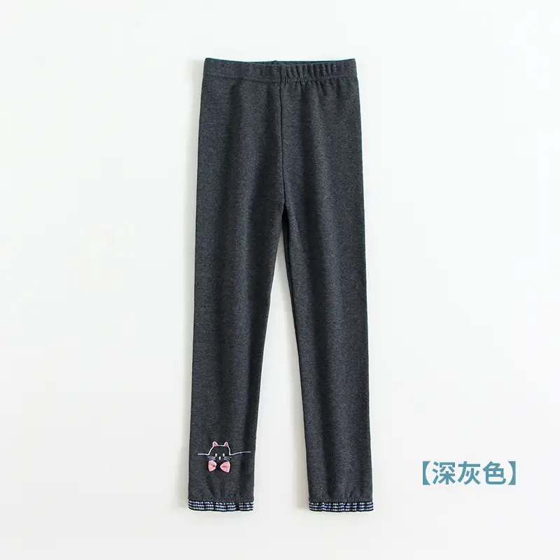 Girls Cotton Cartoon Embroidered Leggings Spring Autumn - Image 4