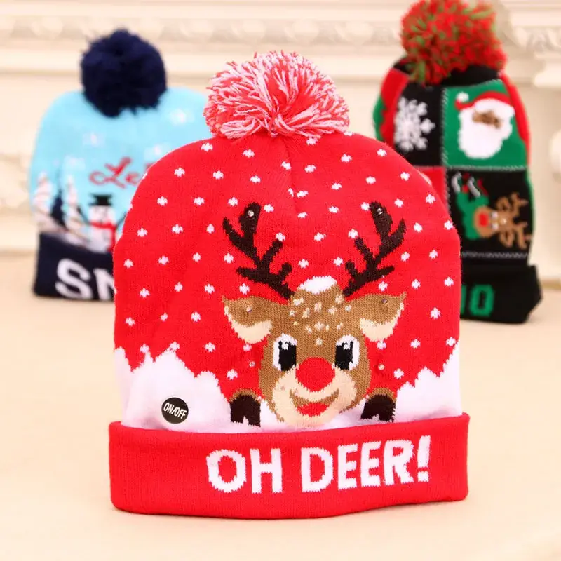 New Cross-Border Christmas Knitted Wool Hats for Adults & Kids - Image 19