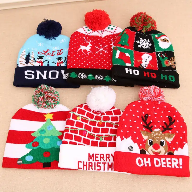 New Cross-Border Christmas Knitted Wool Hats for Adults & Kids - Image 21