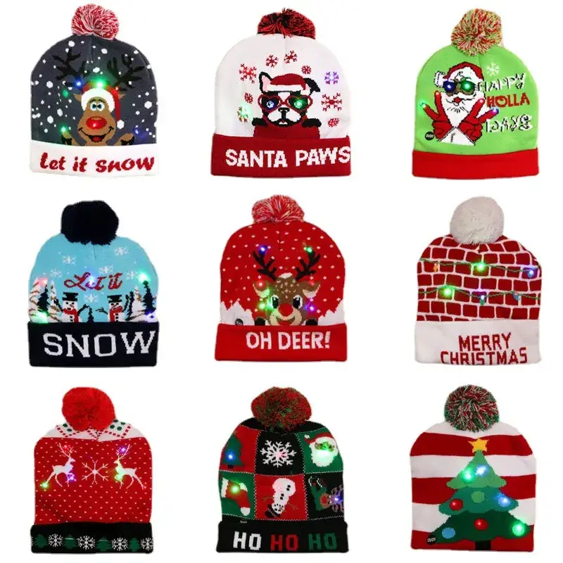 New Cross-Border Christmas Knitted Wool Hats for Adults & Kids - Image 22
