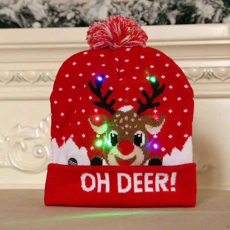 New Cross-Border Christmas Knitted Wool Hats for Adults & Kids - Image 3