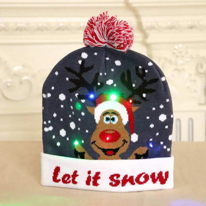 New Cross-Border Christmas Knitted Wool Hats for Adults & Kids - Image 9