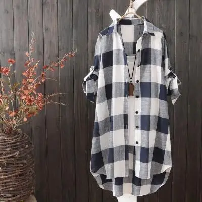2026 Korean Style Plaid Shirt for Women Plus Size Loose Fit - Image 8
