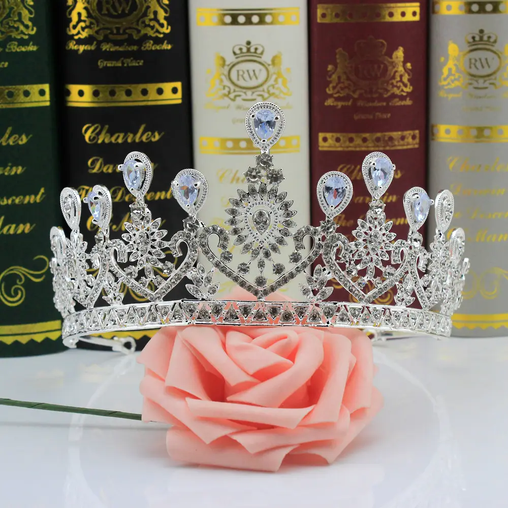 Korean Mori Princess Zircon Crown for Bridage & Travel