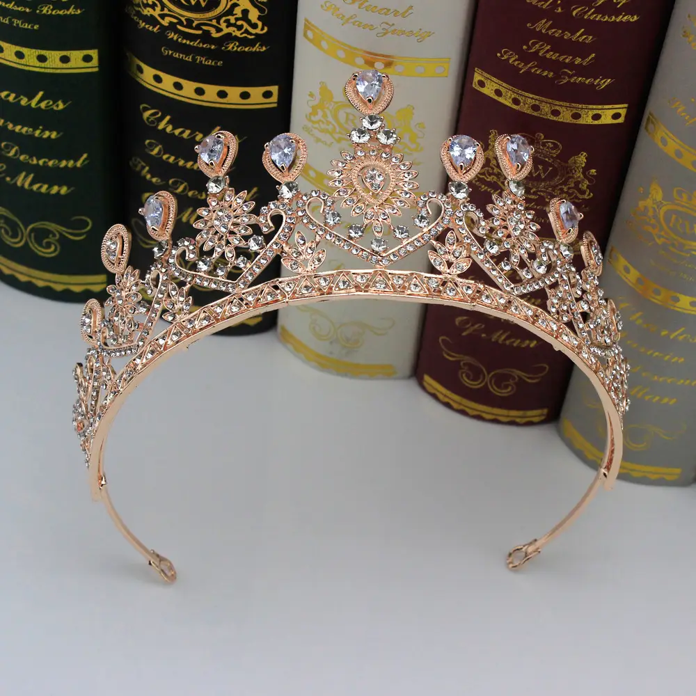 Korean Mori Princess Zircon Crown for Bridage & Travel