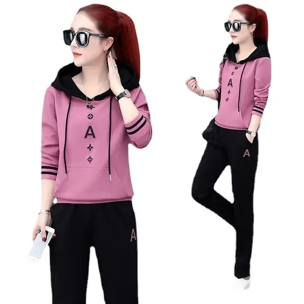 Women Red Black Hoodie Track Suit New Fashion 2024 - Image 8
