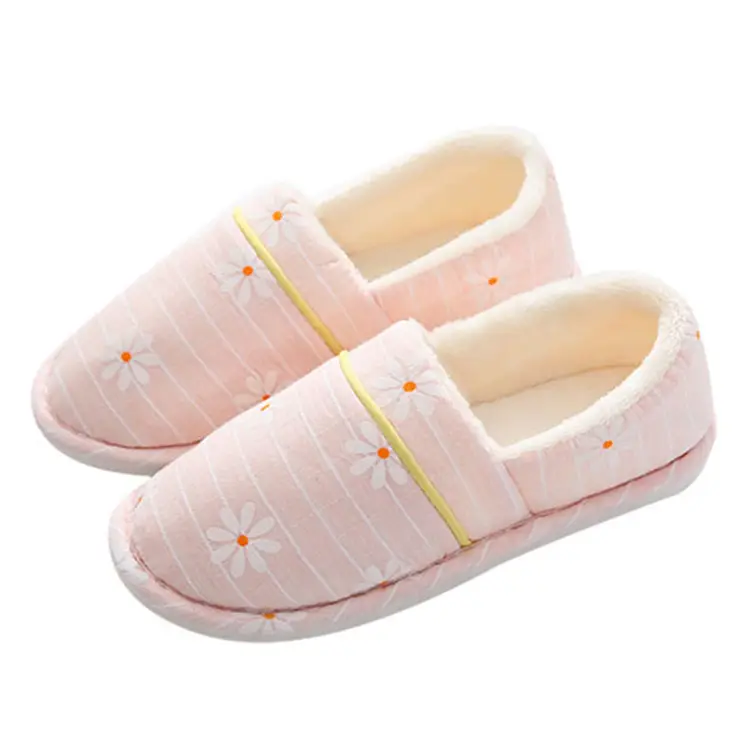 Autumn and Winter Daisy thick-soled non-slip cotton slippers women's indoor and outdoor maternity postpartum confinement shoes spring and summer Four Seasons