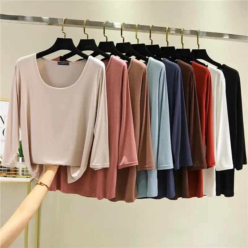Women Loose T-Shirt Plus Size Solid Red - Image 11