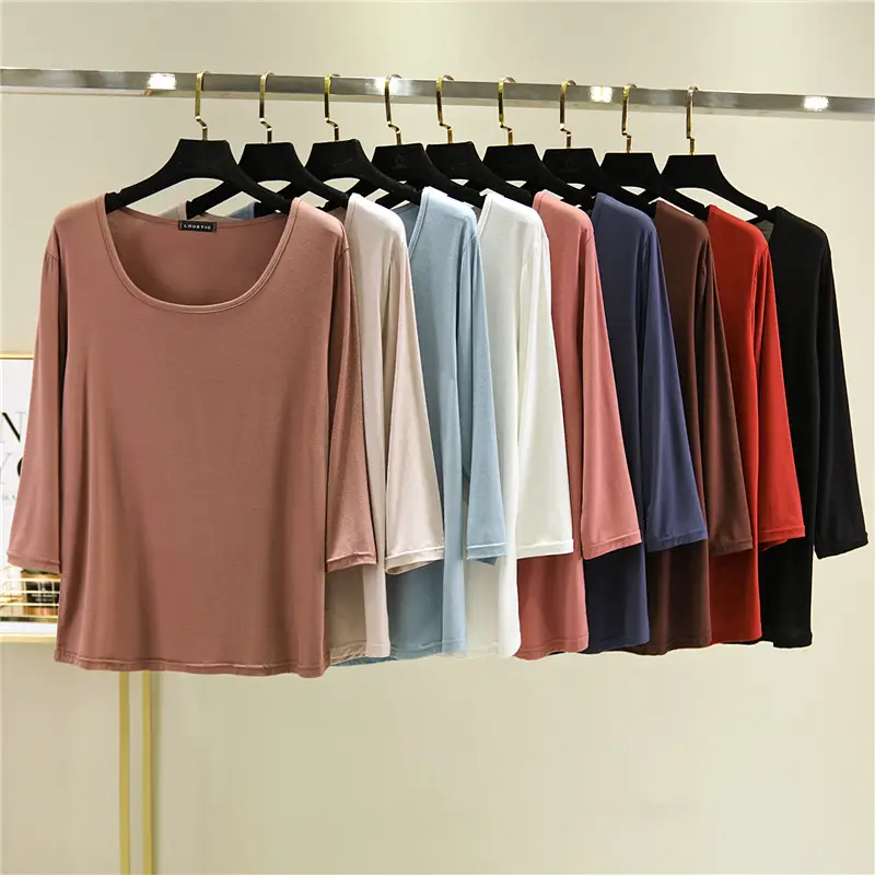Women Loose T-Shirt Plus Size Solid Red - Image 12