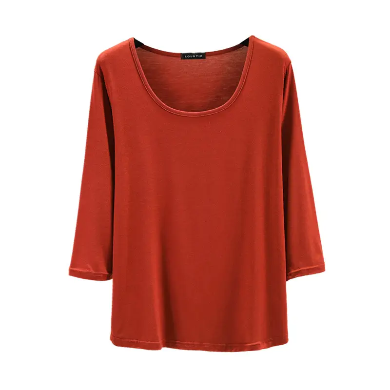 Women Loose T-Shirt Plus Size Solid Red - Image 13