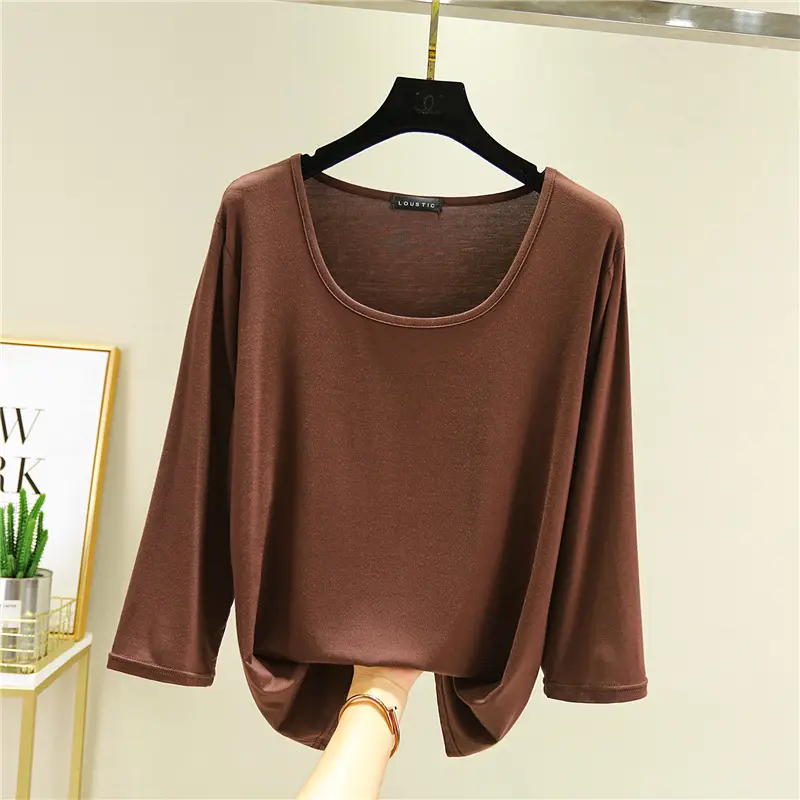Women Loose T-Shirt Plus Size Solid Red - Image 5