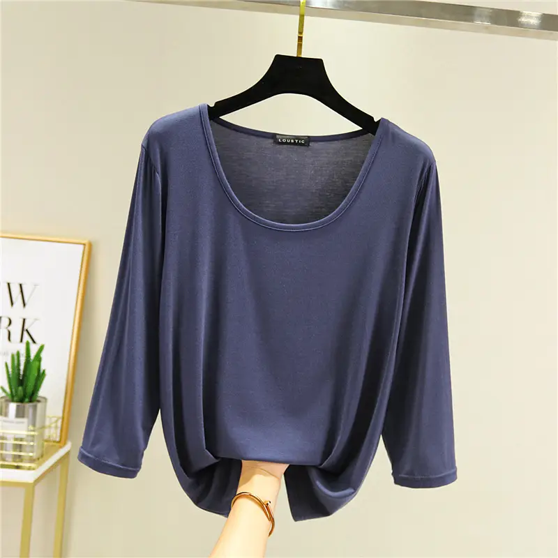 Women Loose T-Shirt Plus Size Solid Red - Image 7