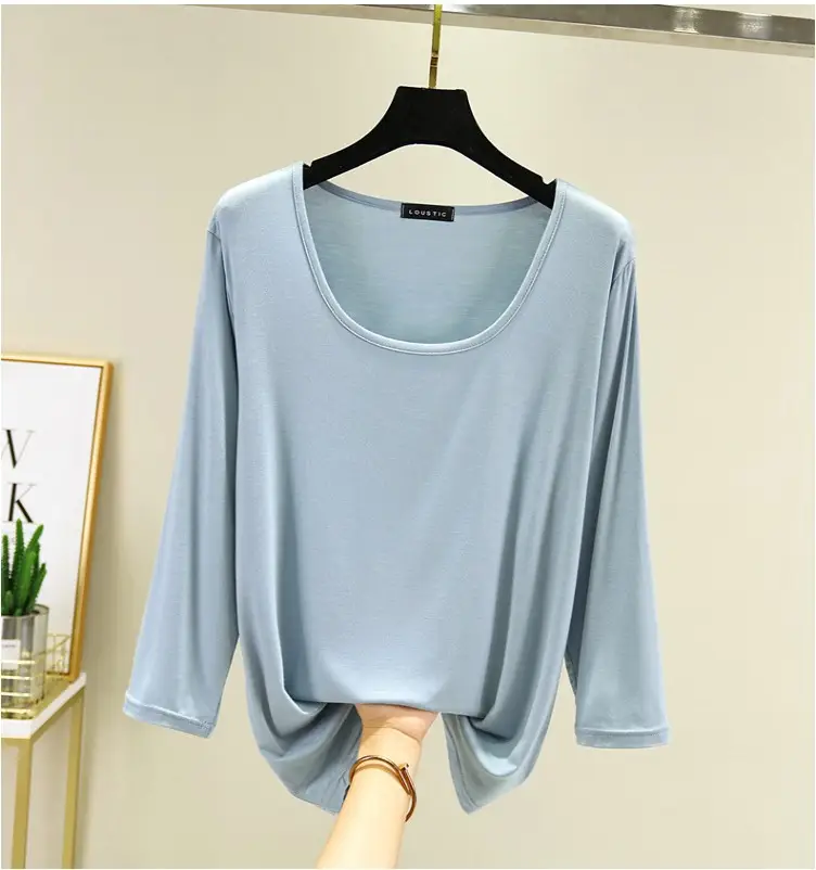 Women Loose T-Shirt Plus Size Solid Red - Image 8