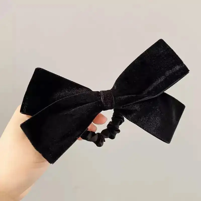 Black Velvet Top Clip Hairpins for Girls