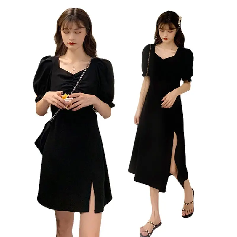 Black Slimming Cross-Body Dress for Plus Size - Image 7