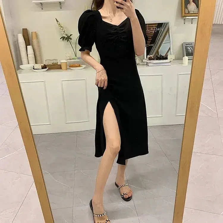 Black Slimming Cross-Body Dress for Plus Size — feature 16