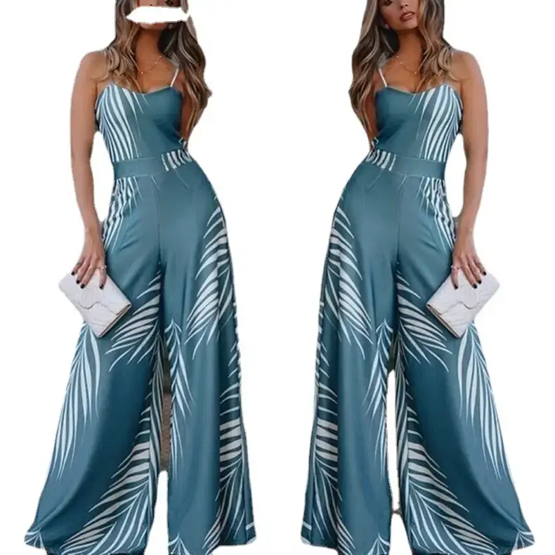 Green Zebra Print High Waist Pants Set for Women