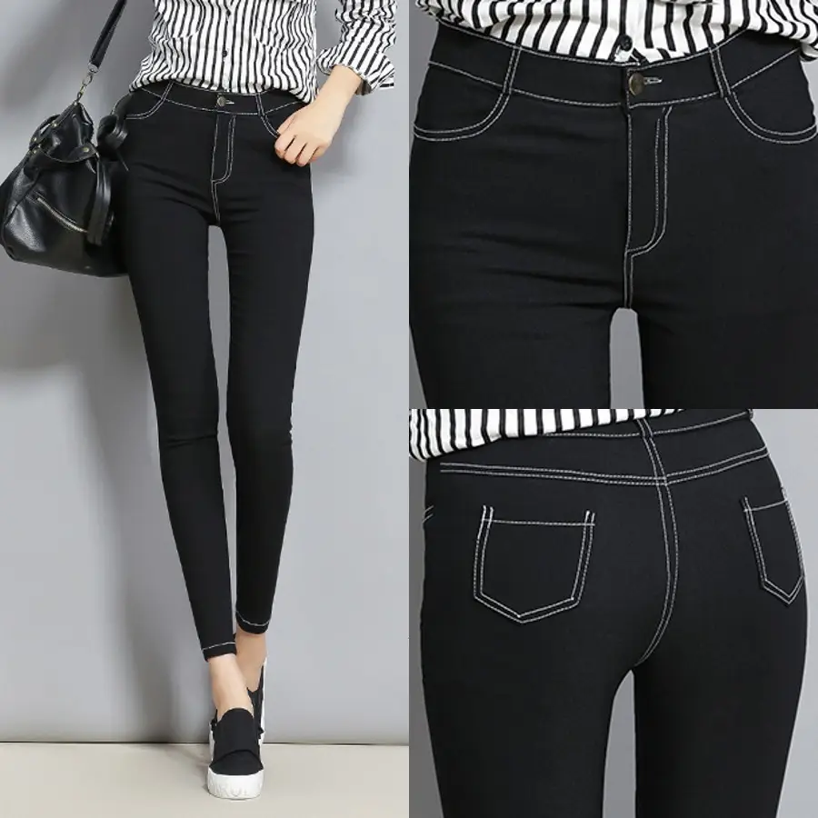 2022 Black High Waist Skinny Leggings Women