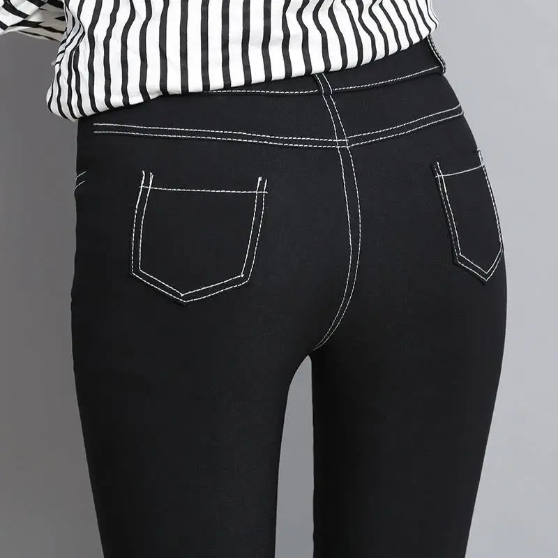 2022 Black High Waist Skinny Leggings Women