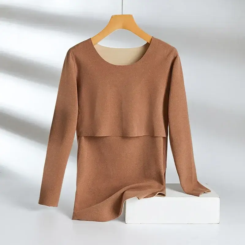 Warm Fleece Lined Postpartum Lactation Jacket for Pregnant Women