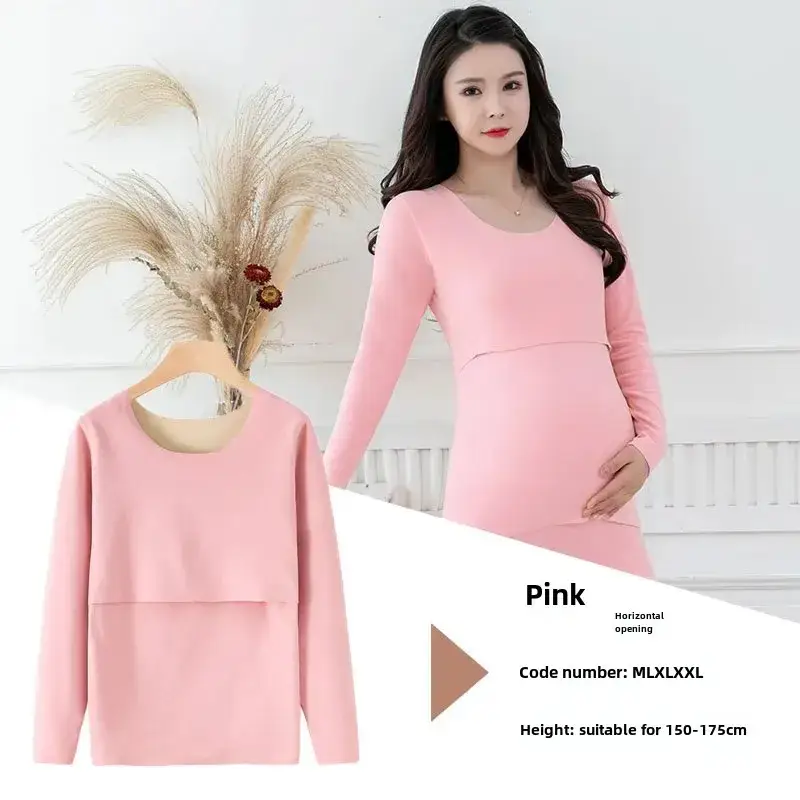 Warm Fleece Lined Postpartum Lactation Jacket for Pregnant Women