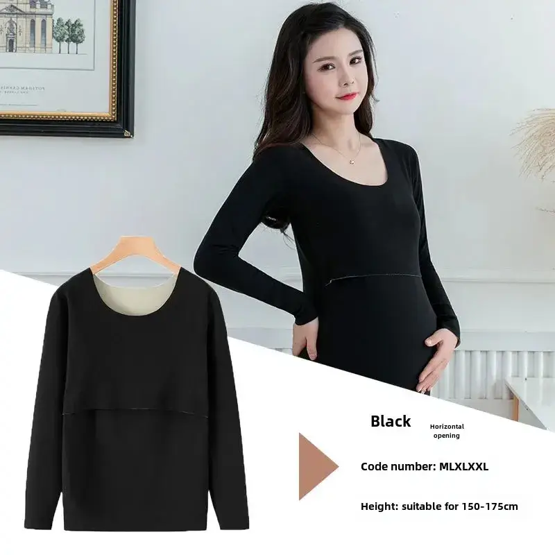 Warm Fleece Lined Postpartum Lactation Jacket for Pregnant Women
