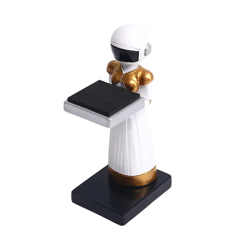 Grandpa Robot Watch Stand White Gold Decorative Display