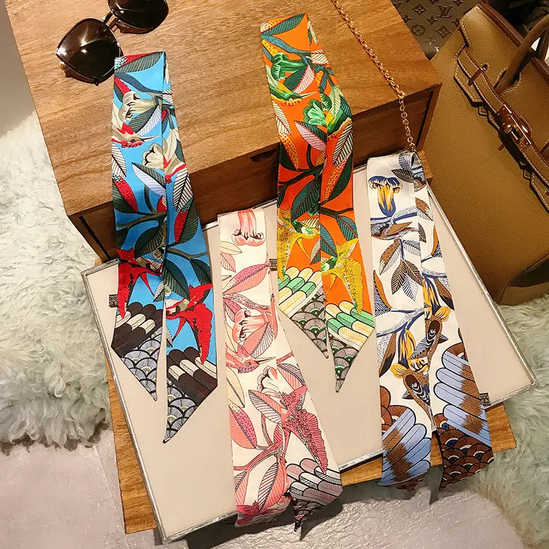 Women's Multi-color Silk Twill Scarves for Women