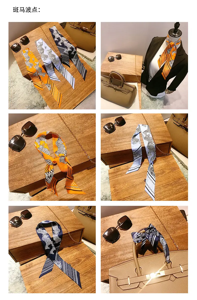 Women's Multi-color Silk Twill Scarves for Women — feature 11
