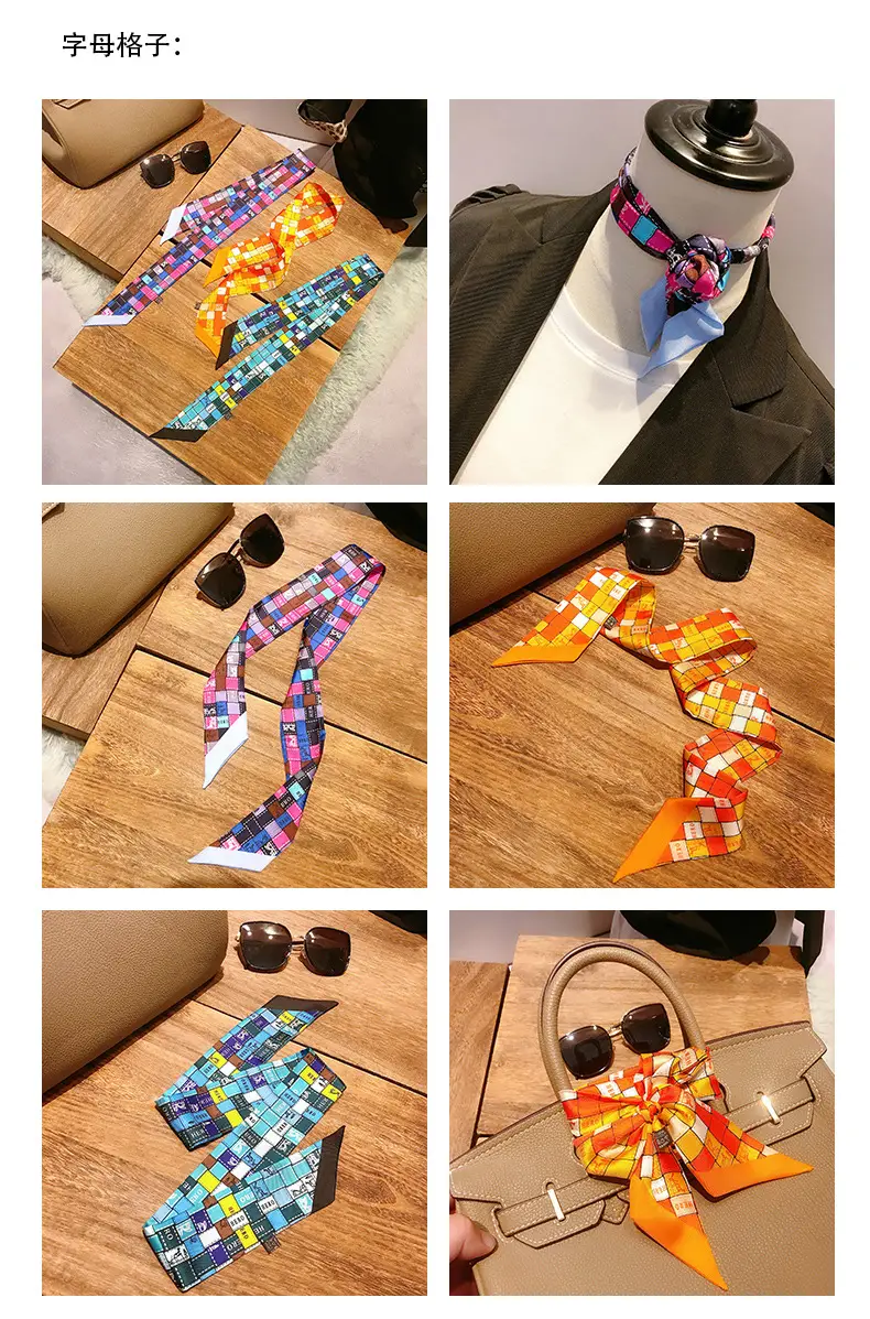 Women's Multi-color Silk Twill Scarves for Women — feature 13