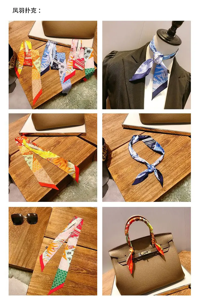 Women's Multi-color Silk Twill Scarves for Women — feature 16
