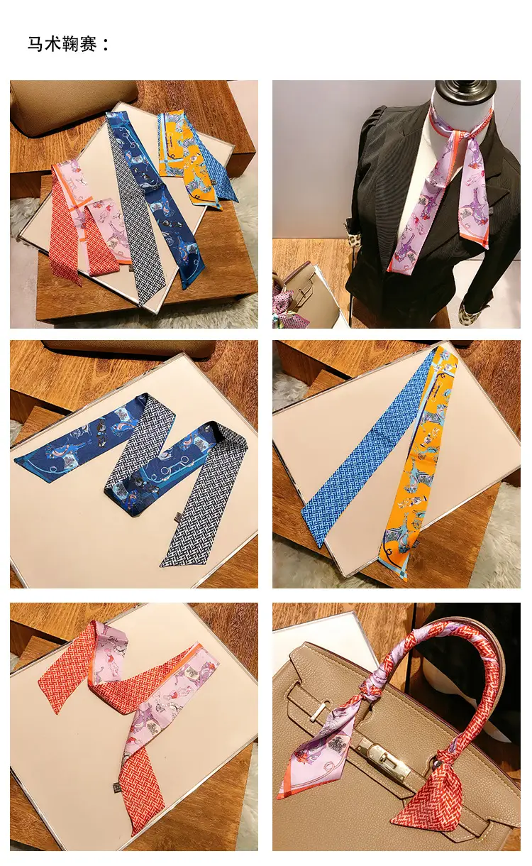 Women's Multi-color Silk Twill Scarves for Women — feature 17