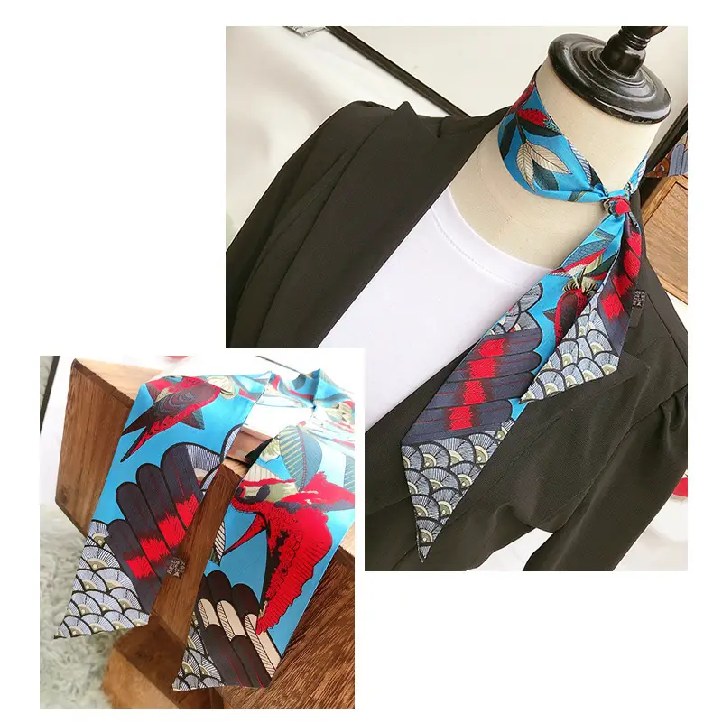 Women's Multi-color Silk Twill Scarves for Women — feature 4