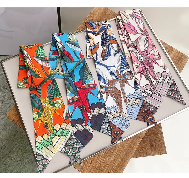 Women's Multi-color Silk Twill Scarves for Women — feature 5