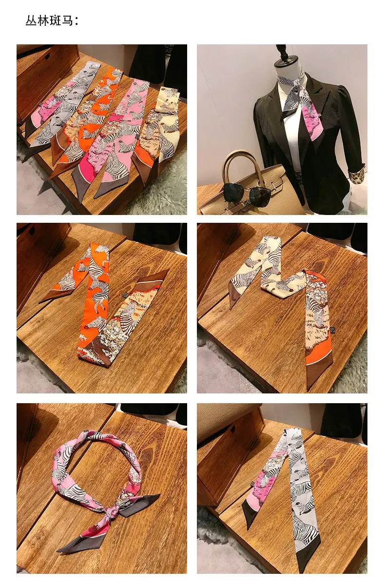 Women's Multi-color Silk Twill Scarves for Women — feature 7