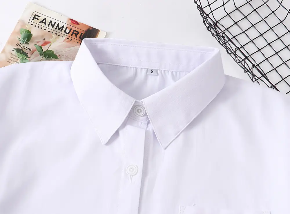 White Short-Sleeve Orthodox Embroidered Shirt for Girls - Image 4