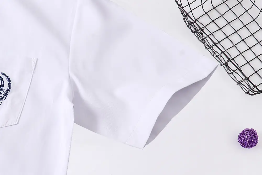White Short-Sleeve Orthodox Embroidered Shirt for Girls - Image 5
