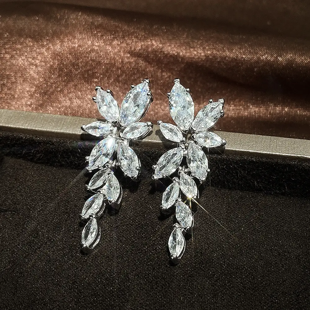 Water Drop Zircon Earrings for Women Cross Border - Image 3