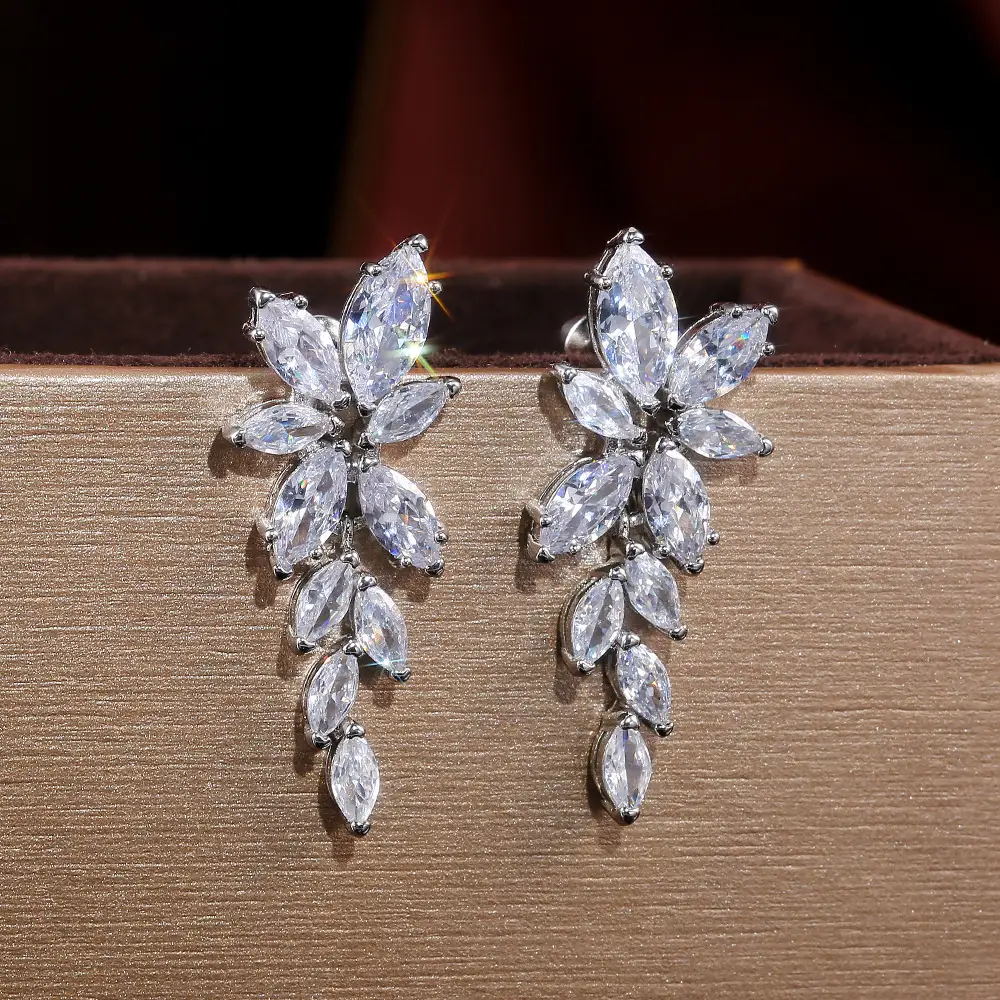 Water Drop Zircon Earrings for Women Cross Border - Image 4