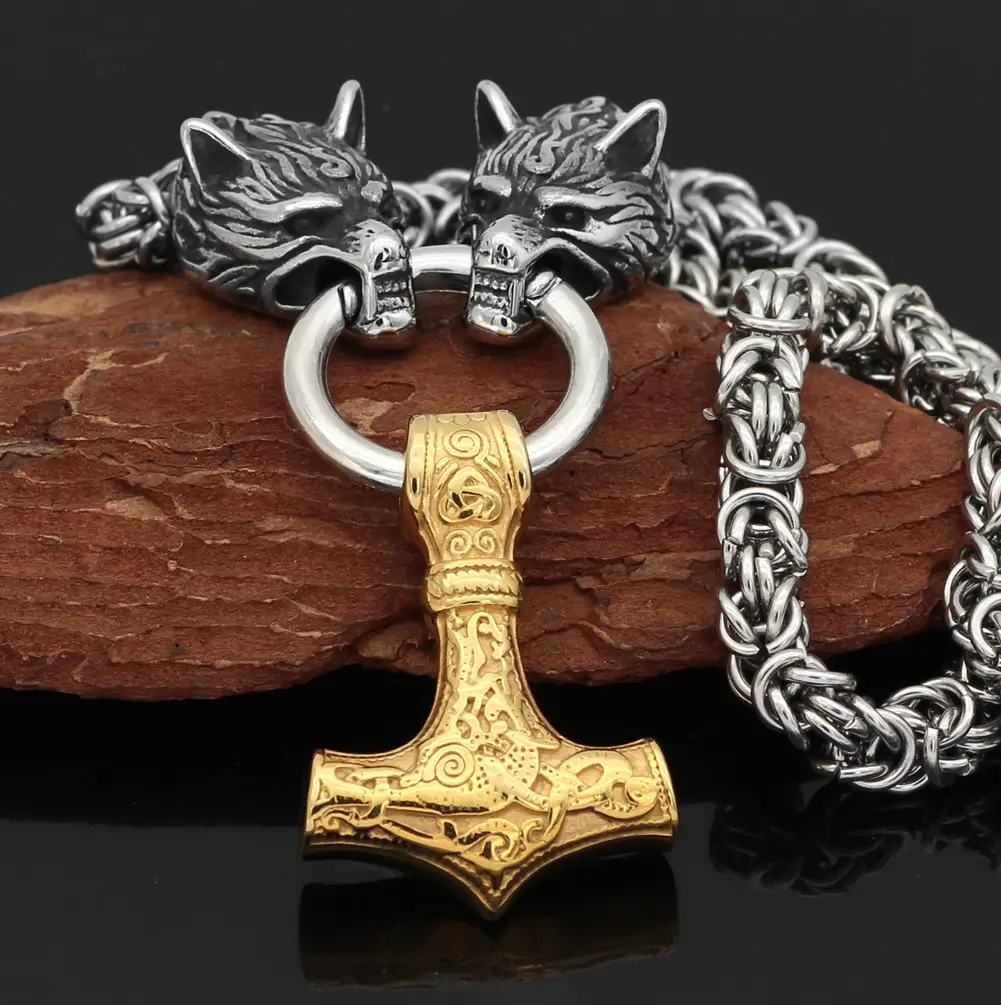 Nordic Viking Wolf Head Necklace for Men - Image 5