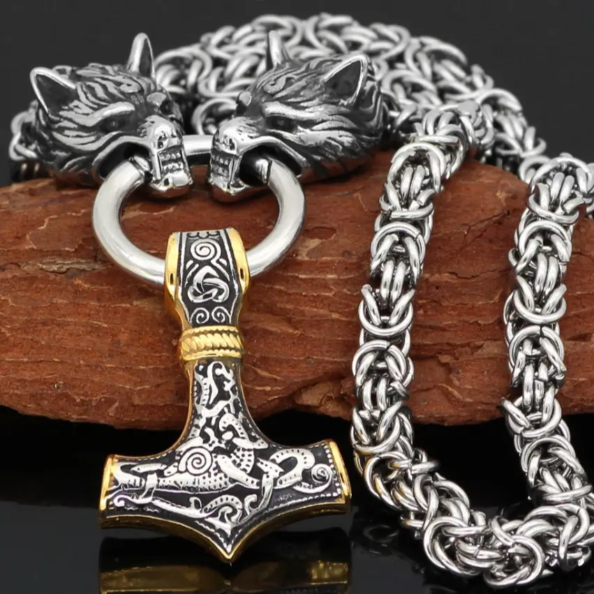 Nordic Viking Wolf Head Necklace for Men - Image 9