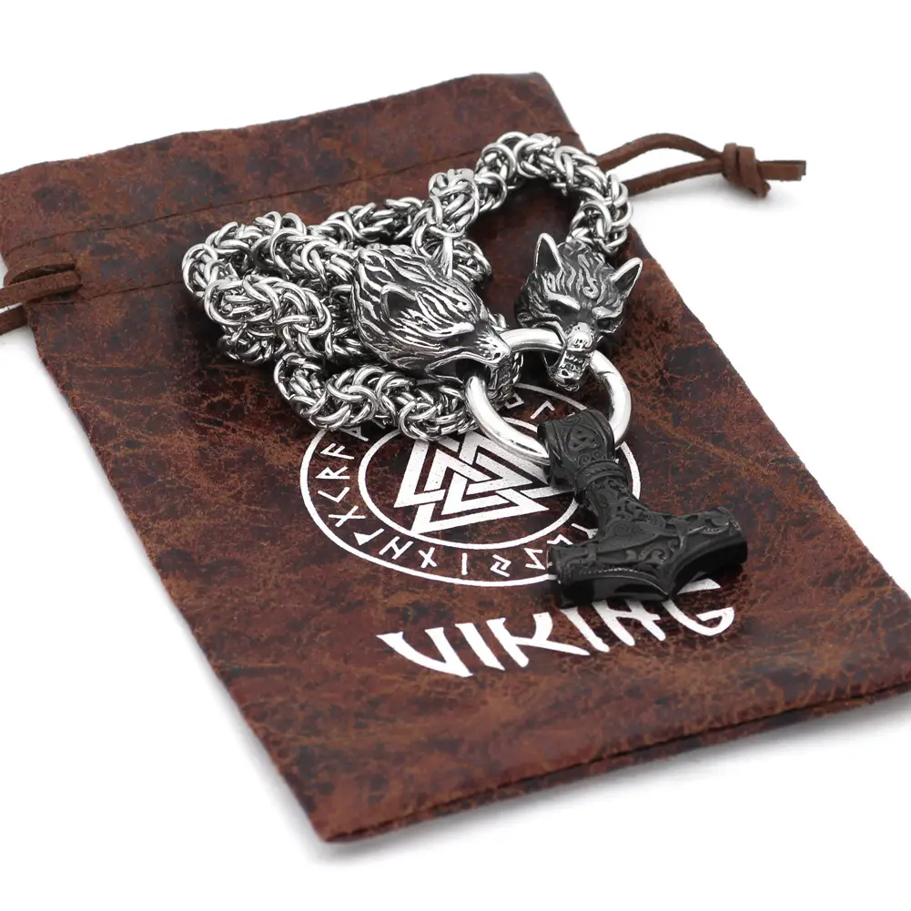 Nordic Viking Wolf Head Necklace for Men - Image 10