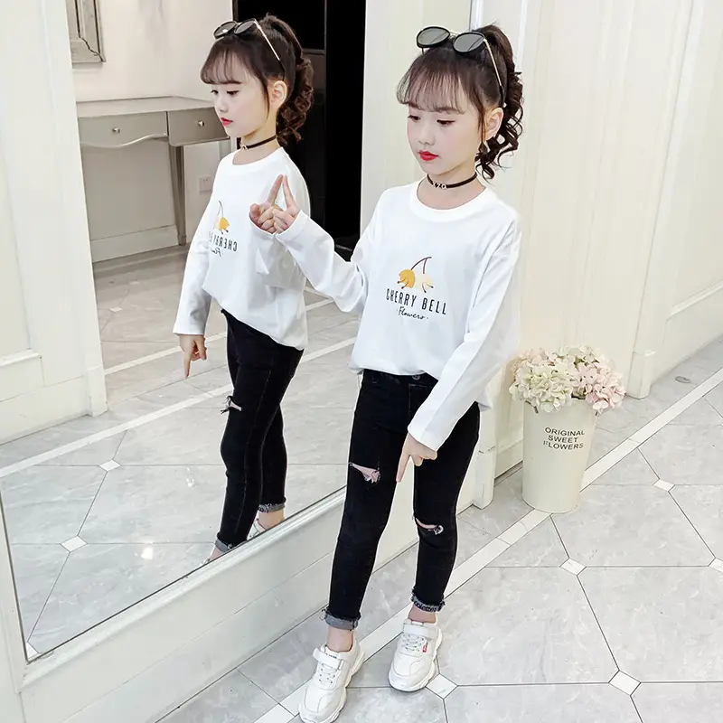 Girls Cotton Long Sleeve T-Shirt Yellow 2025 - Image 6