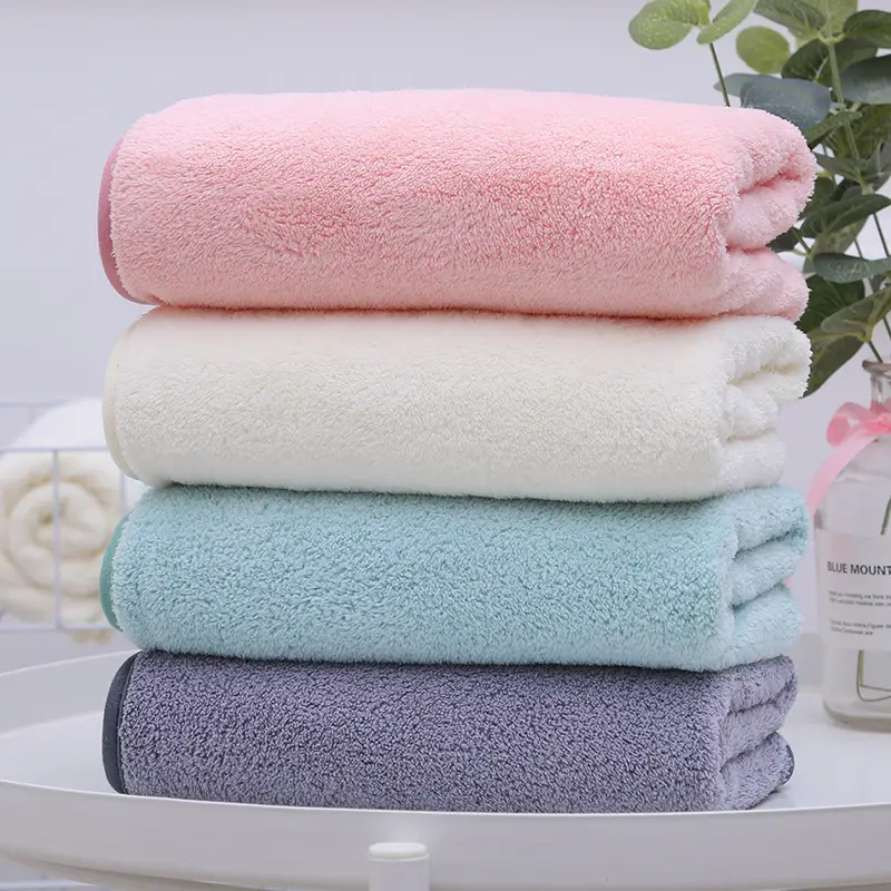 Coral Velvet Bath Towel Absorbent White - Image 6