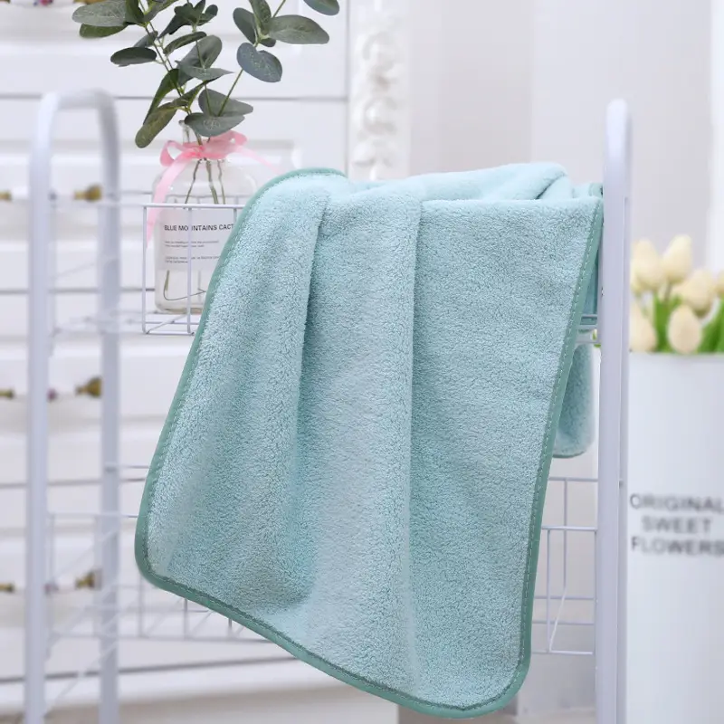 Coral Velvet Bath Towel Absorbent White - Image 2