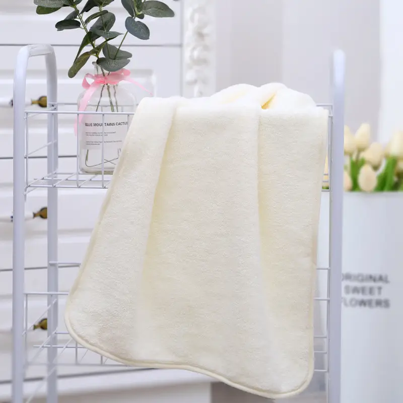 Coral Velvet Bath Towel Absorbent White - Image 3