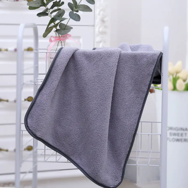 Coral Velvet Bath Towel Absorbent White - Image 4