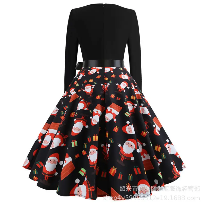 Black Digital Print Carnival Dress Skirt for Women - Image 2